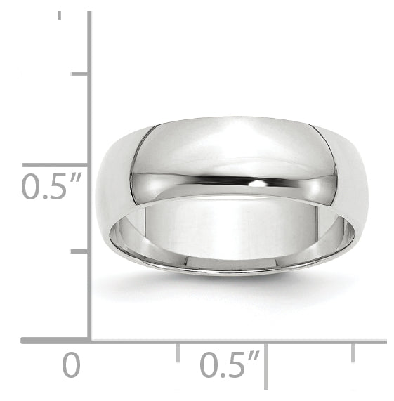 14k Yellow Or White Or Rose Gold Or Platinum Lightweight Half Round Wedding Band