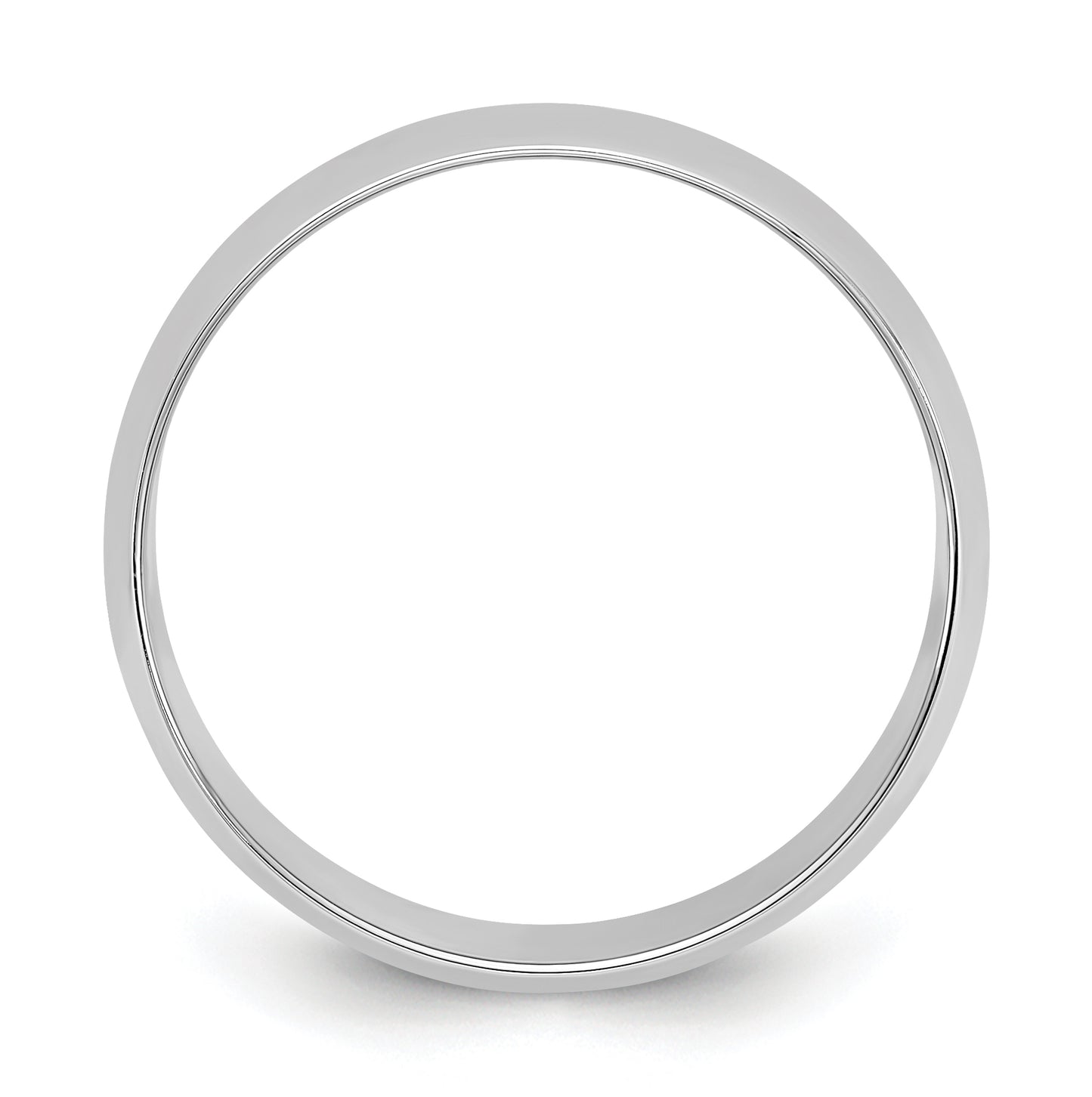 14k White Gold 8mm Lightweight Half Round Wedding Band Size 5.5
