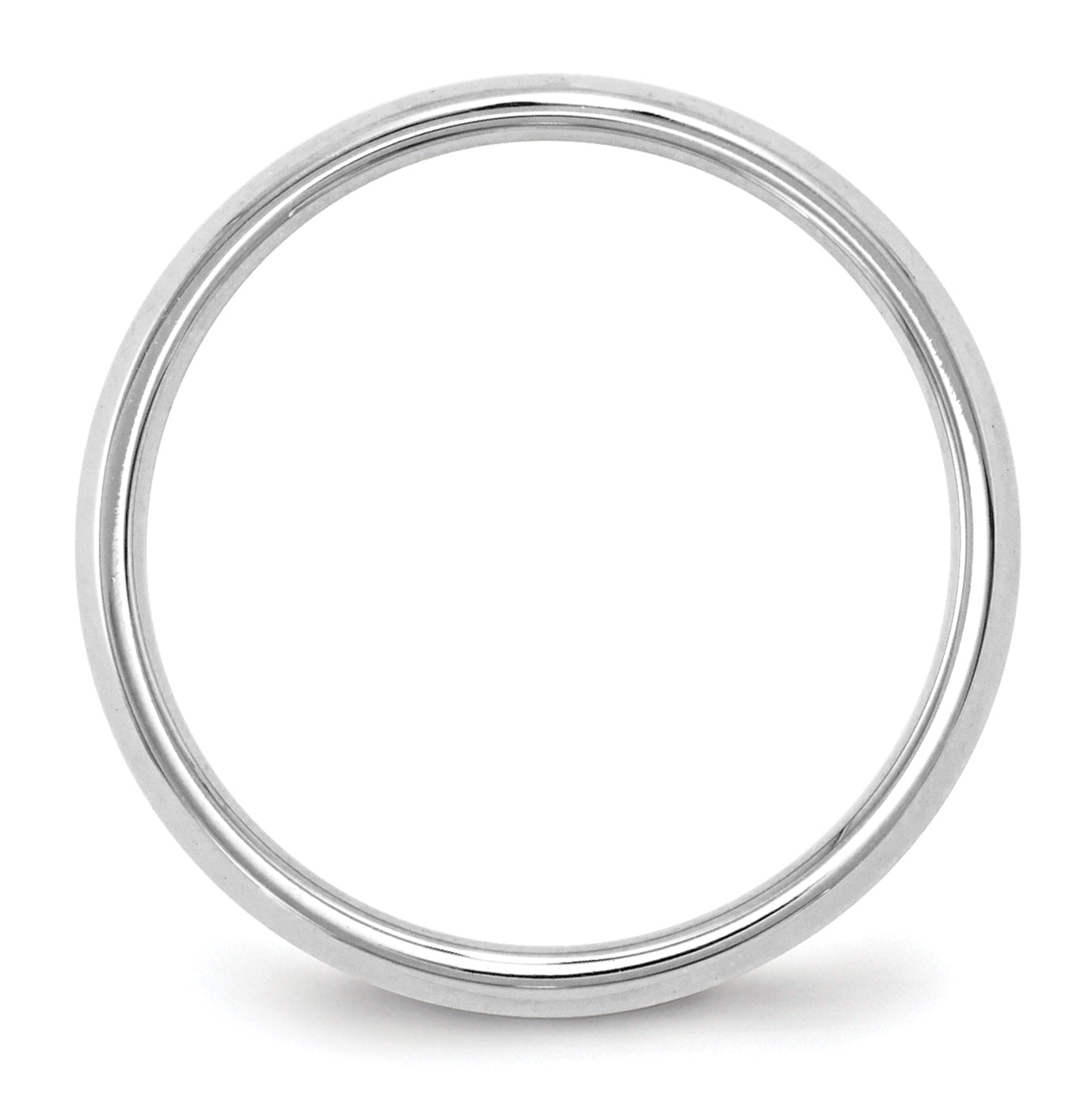 10k White Gold 2.5mm Knife Edge Comfort Fit Wedding Band Size 5.5