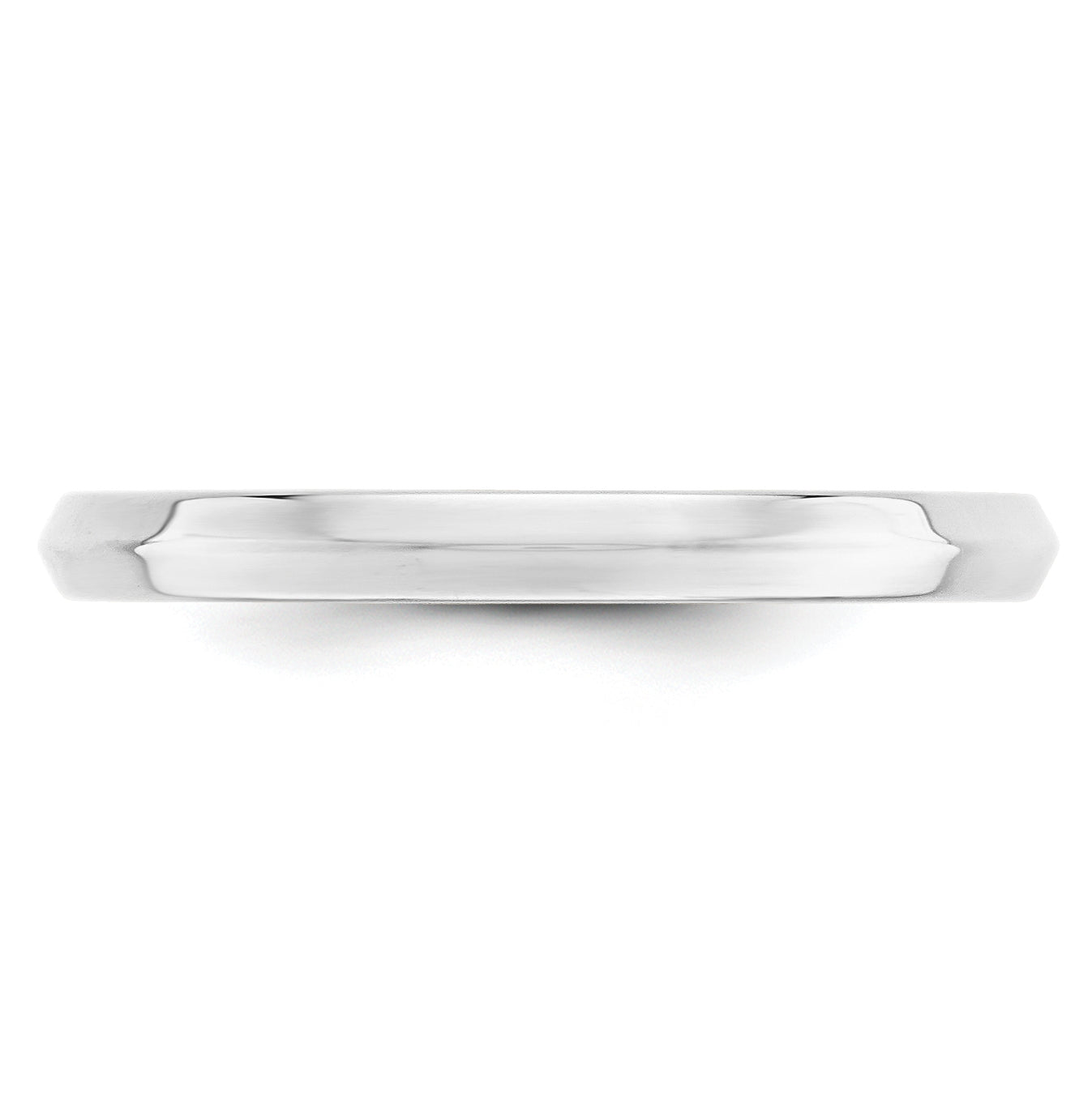 10k White Gold 2.5mm Knife Edge Comfort Fit Wedding Band Size 5.5