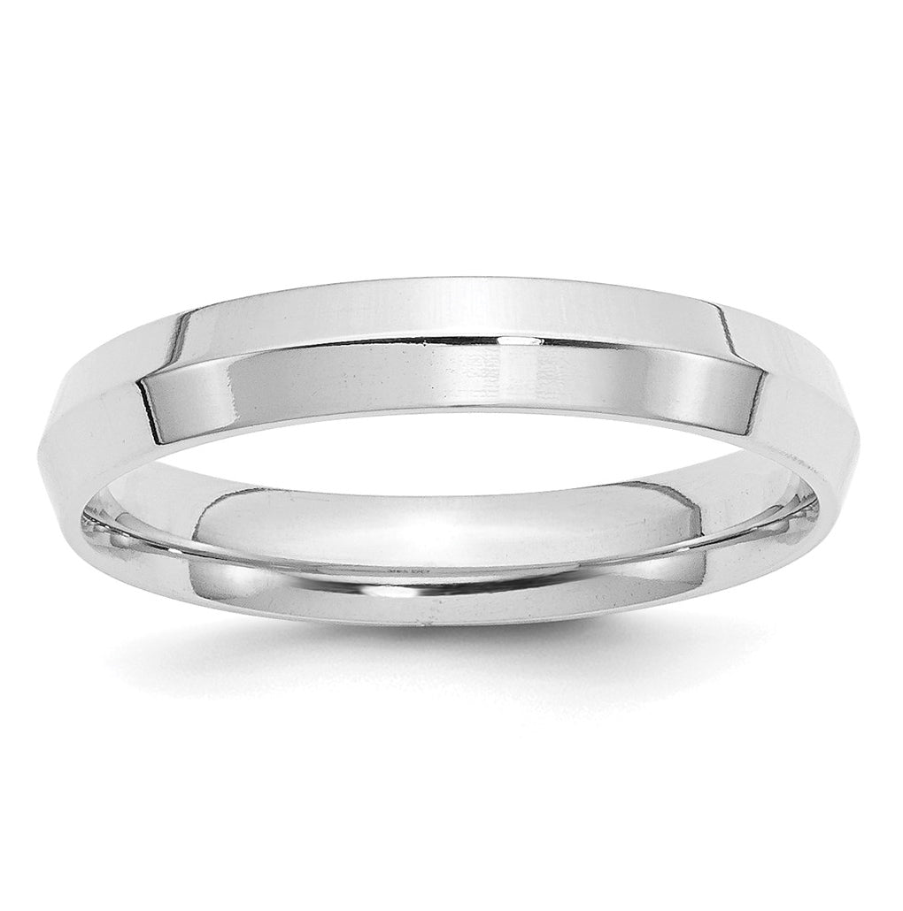 10k White Gold 4mm Knife Edge Comfort Fit Wedding Band Size 5.5