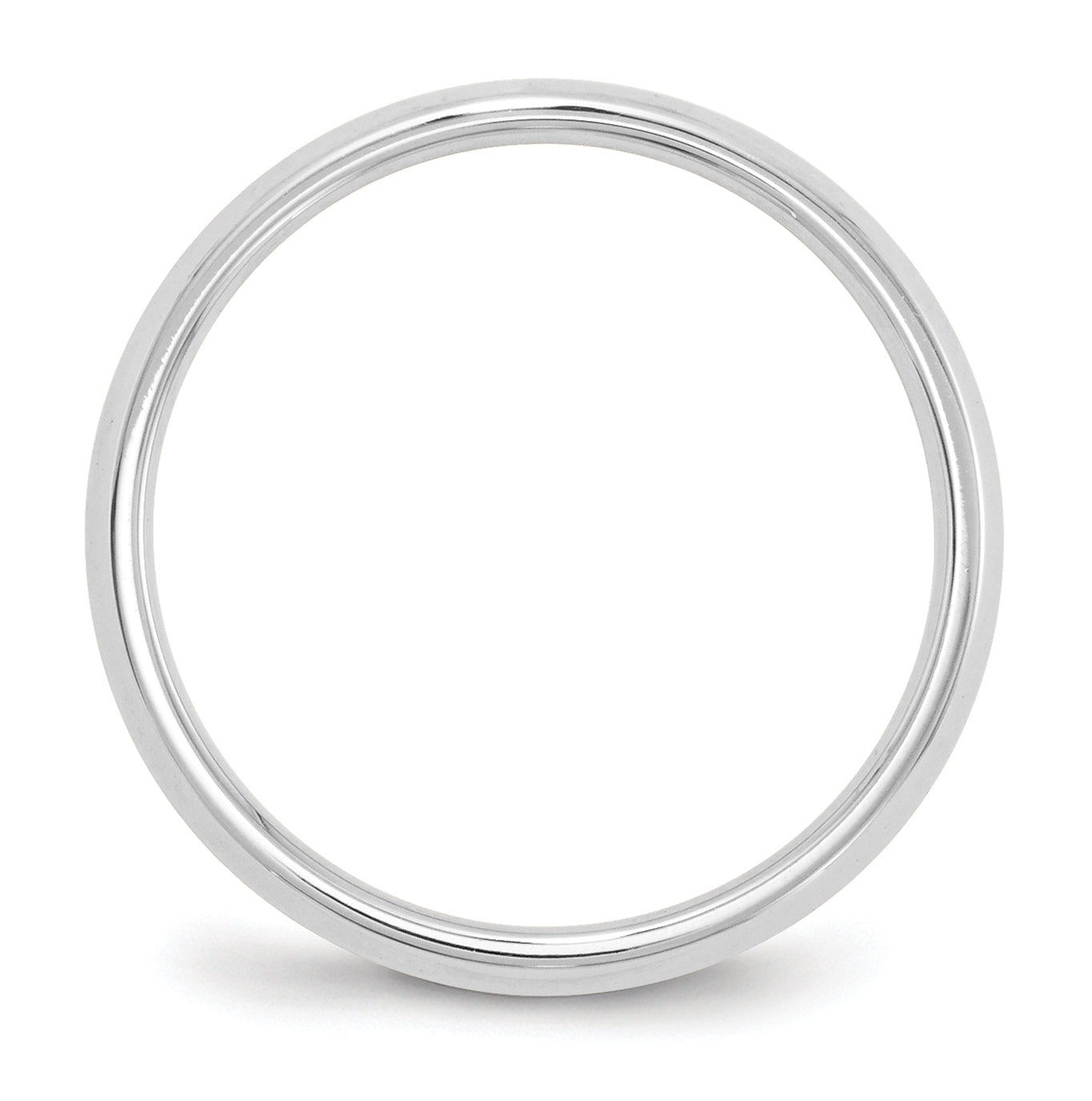 14k White Gold 6mm Knife Edge Comfort Fit Wedding Band Size 5