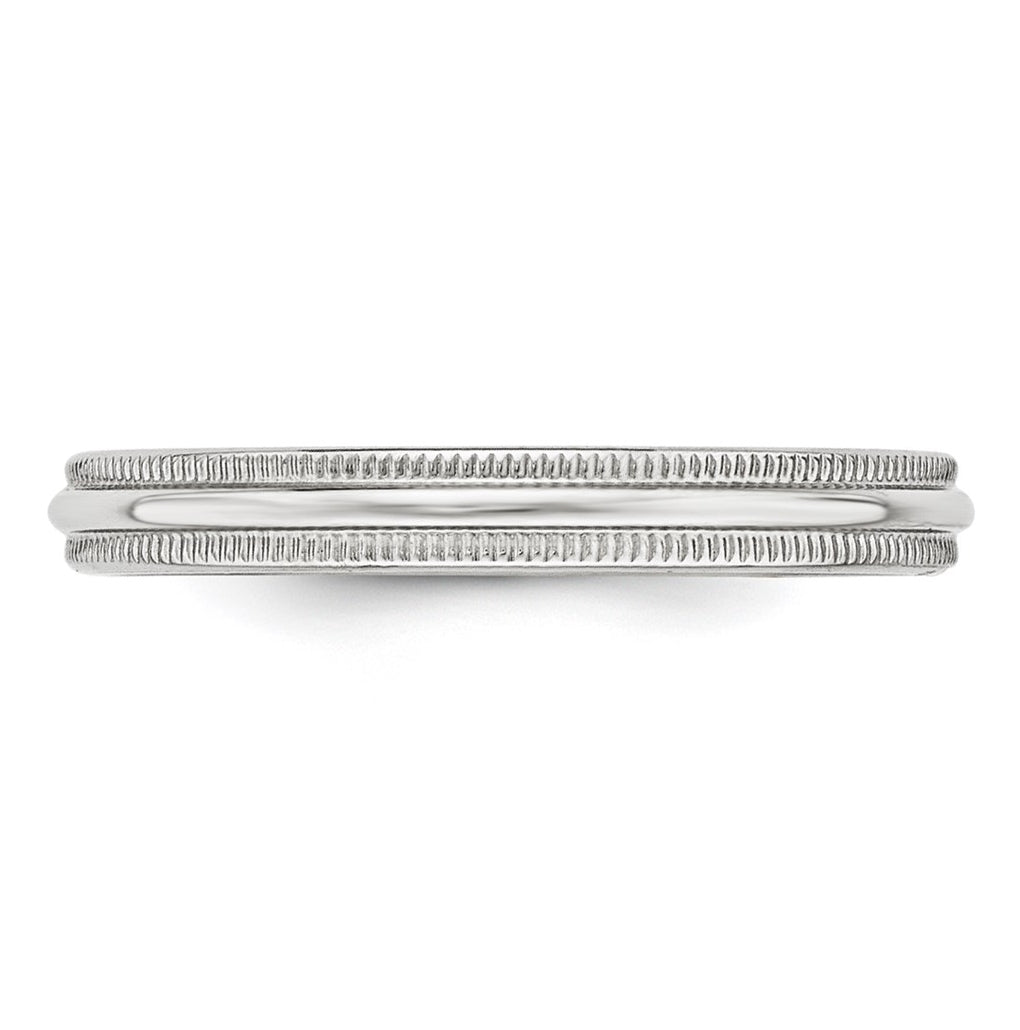 10k Yellow Or White Or Rose Gold Milgrain Half Round Wedding Band
