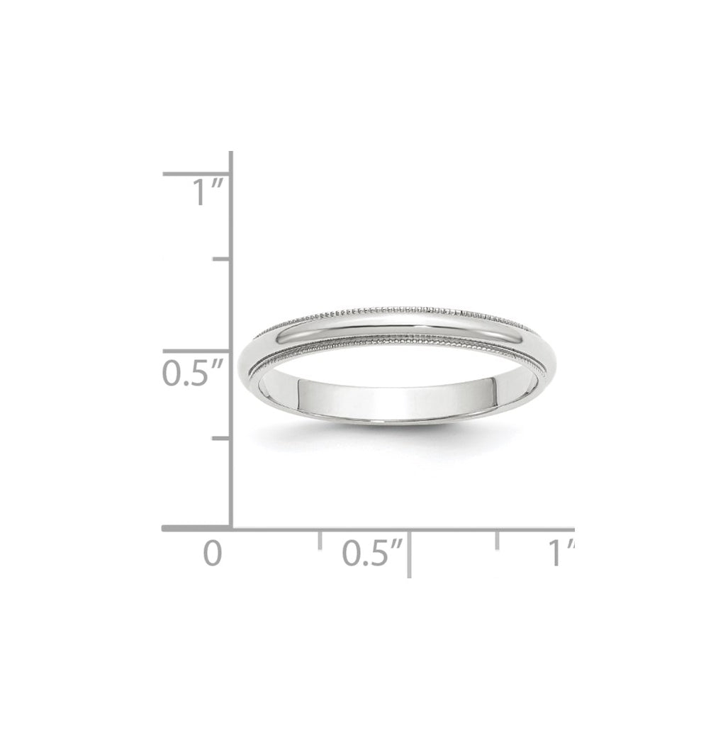 10k Yellow Or White Or Rose Gold Milgrain Half Round Wedding Band