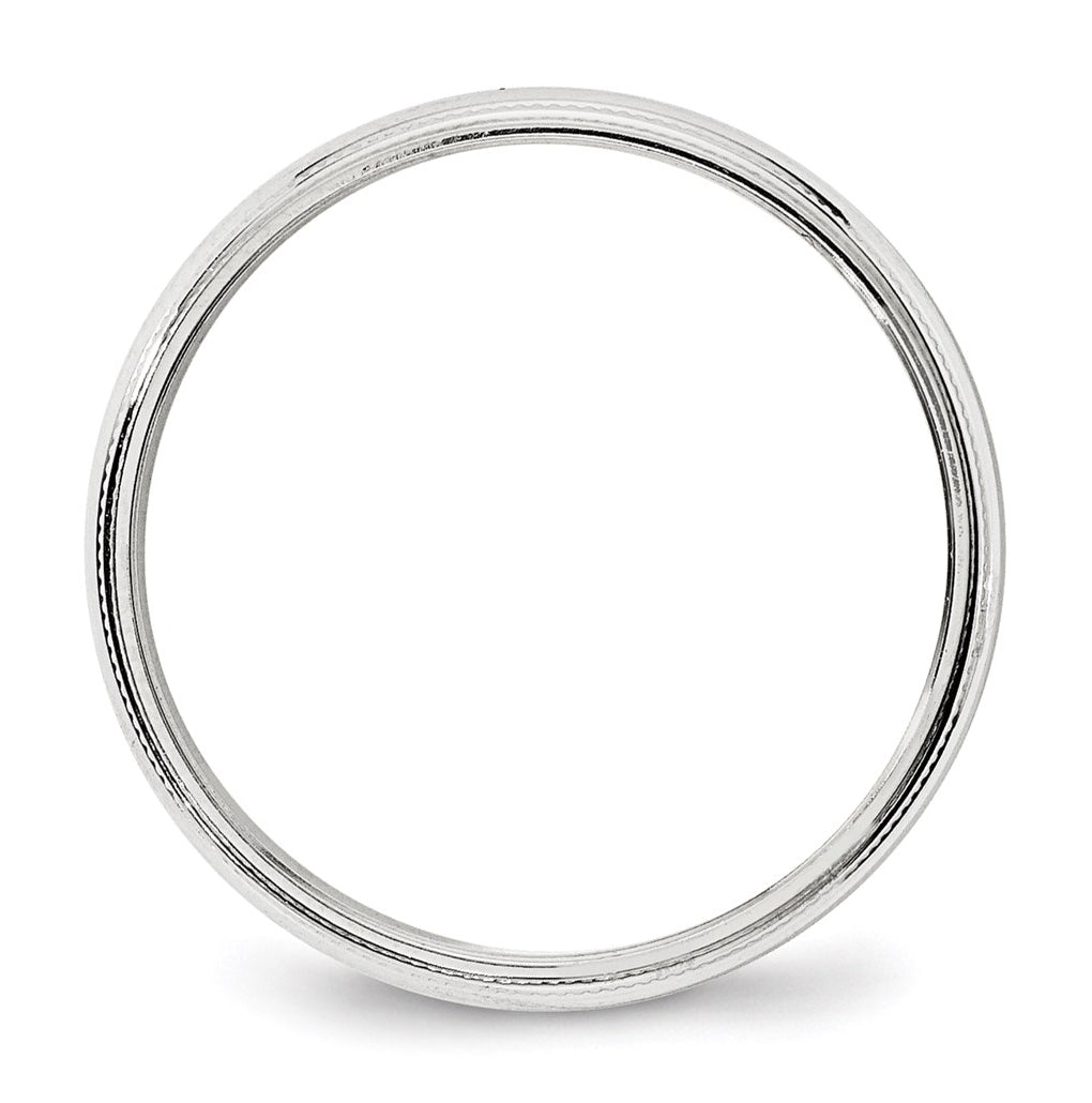 10k Yellow Or White Or Rose Gold Milgrain Half Round Wedding Band
