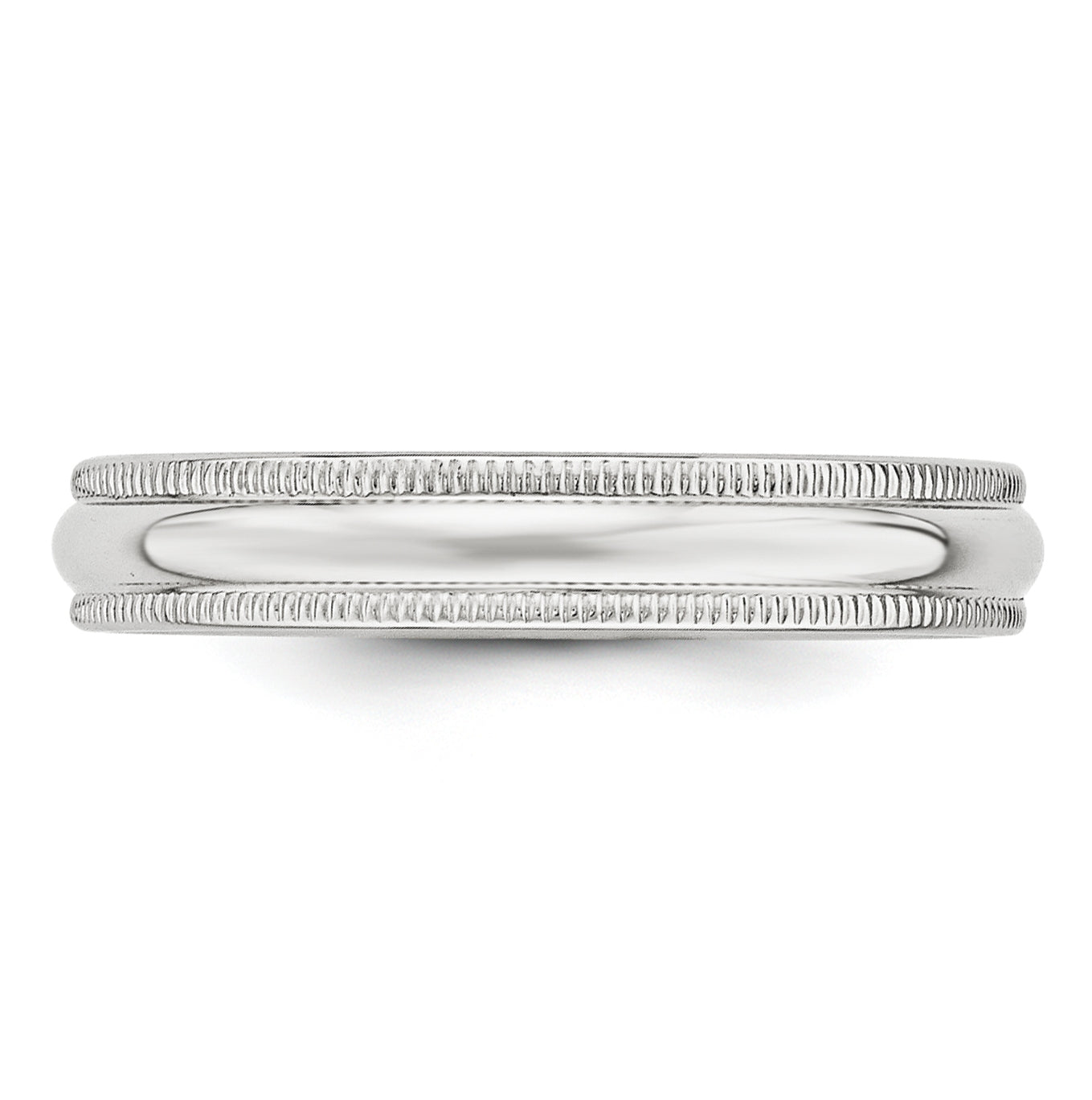 10k Yellow Or White Or Rose Gold Milgrain Half Round Wedding Band
