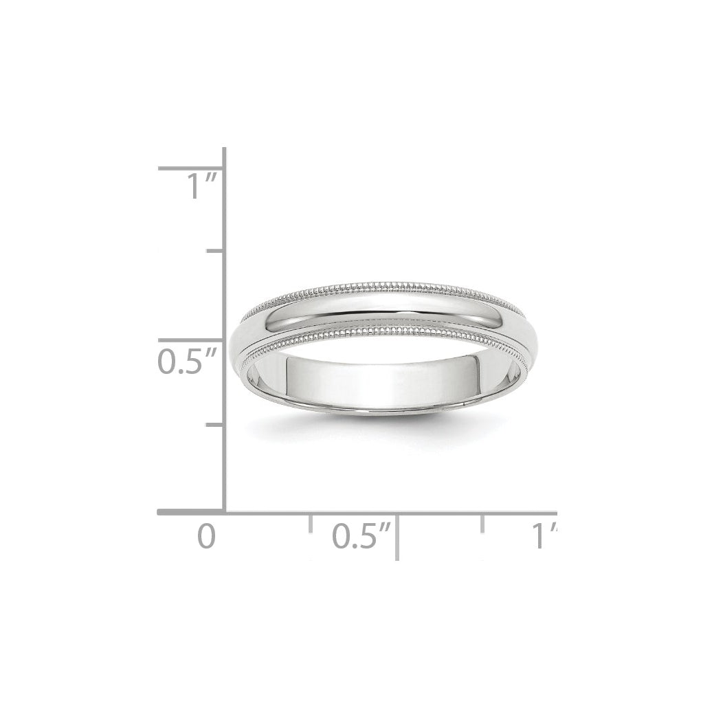 10k Yellow Or White Or Rose Gold Milgrain Half Round Wedding Band