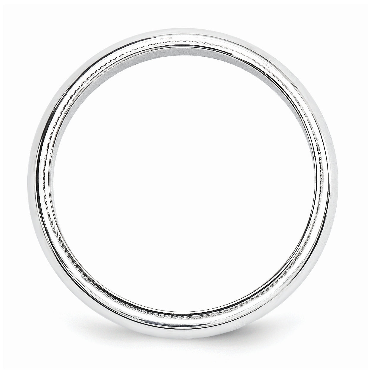 10k Yellow Or White Or Rose Gold Milgrain Half Round Wedding Band