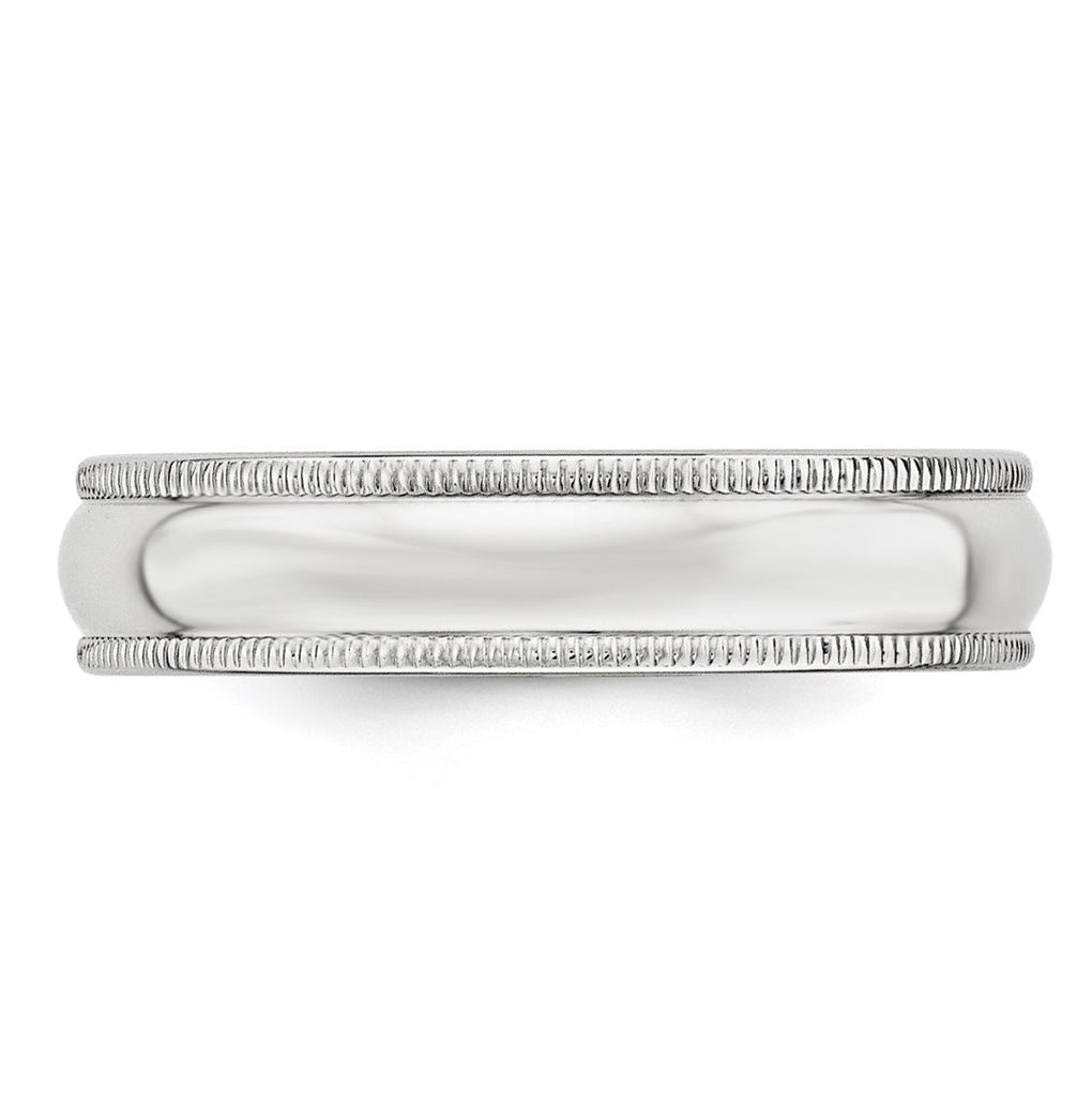10k Yellow Or White Or Rose Gold Milgrain Half Round Wedding Band