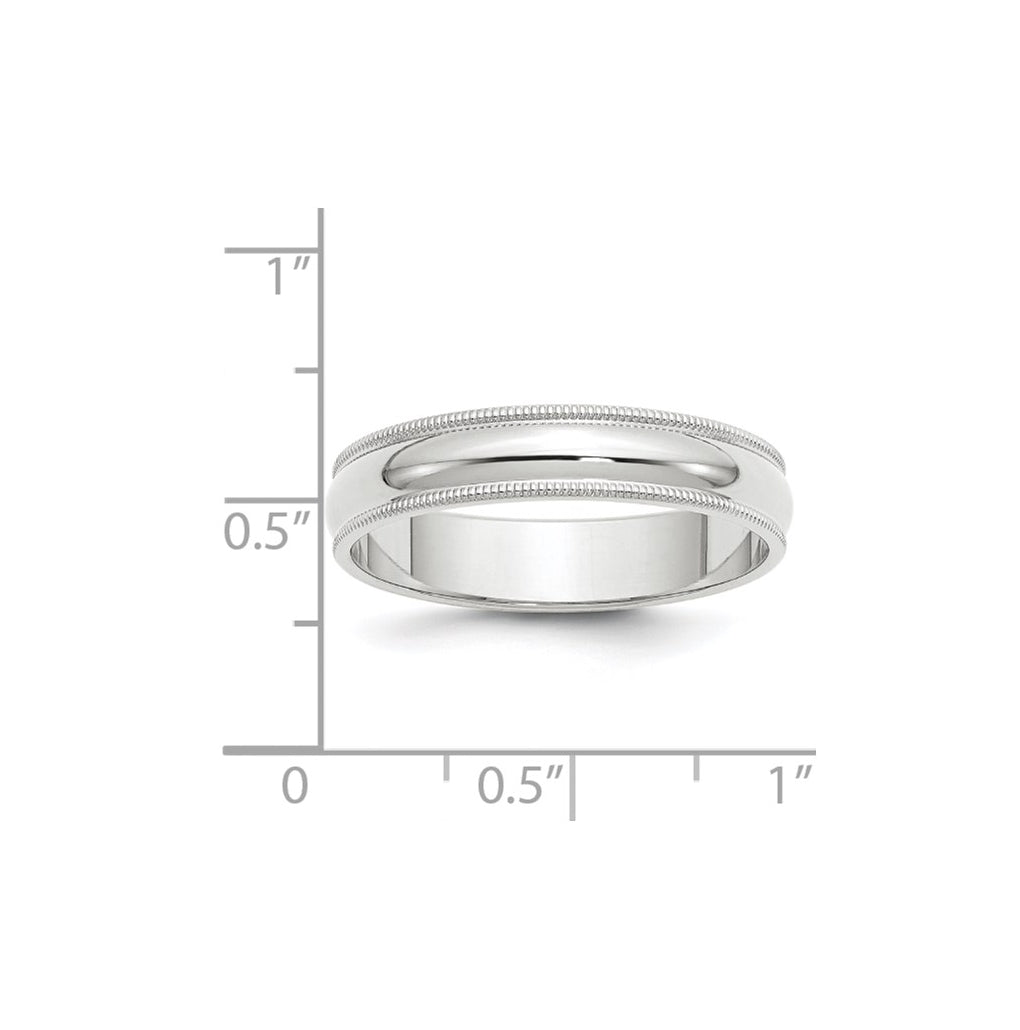 10k Yellow Or White Or Rose Gold Milgrain Half Round Wedding Band