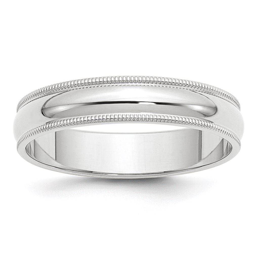 10k Yellow Or White Or Rose Gold Milgrain Half Round Wedding Band