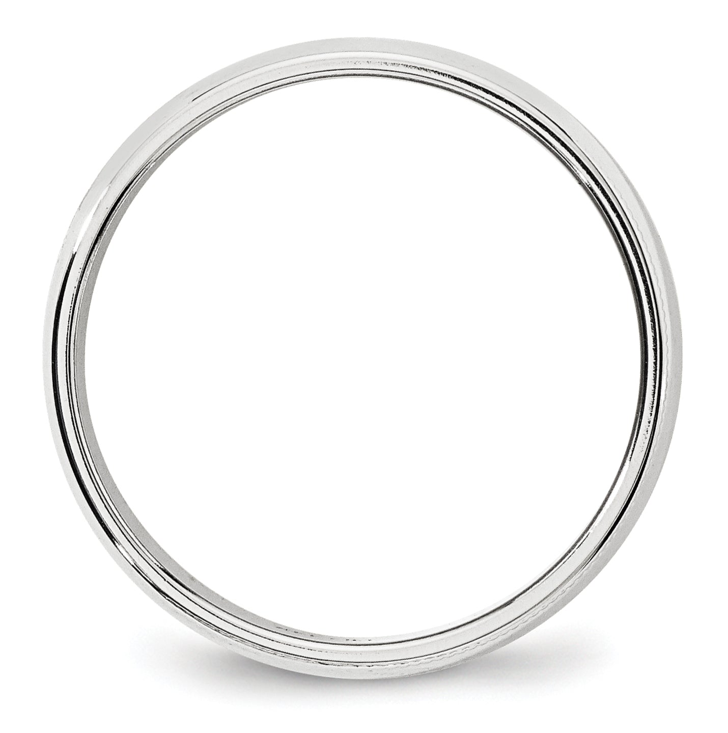 14k White Gold 6mm Milgrain Half Round Wedding Band Size 5.5