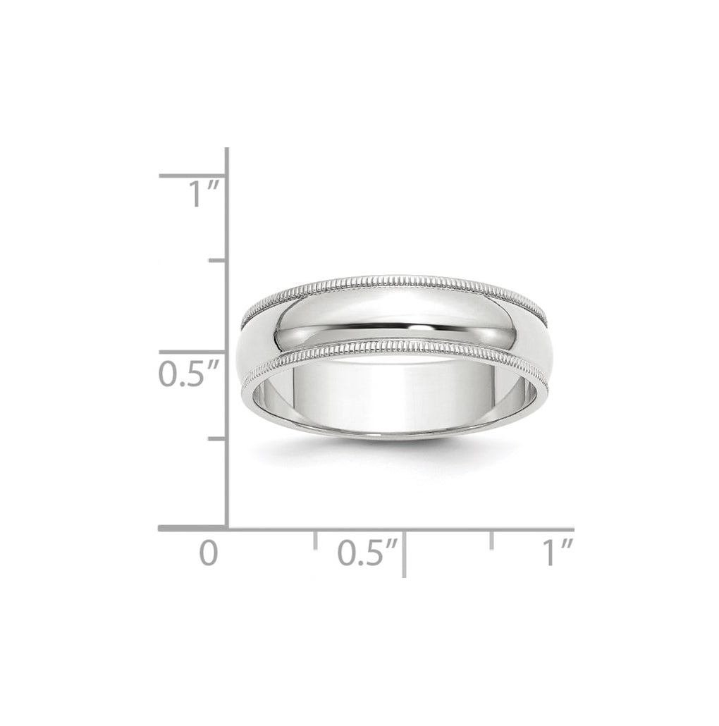 10k Yellow Or White Or Rose Gold Milgrain Half Round Wedding Band