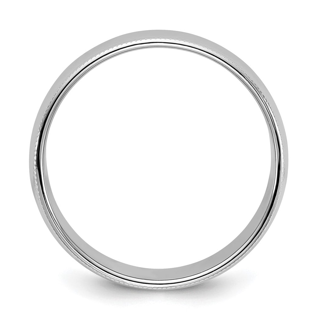 10k Yellow Or White Or Rose Gold Milgrain Half Round Wedding Band