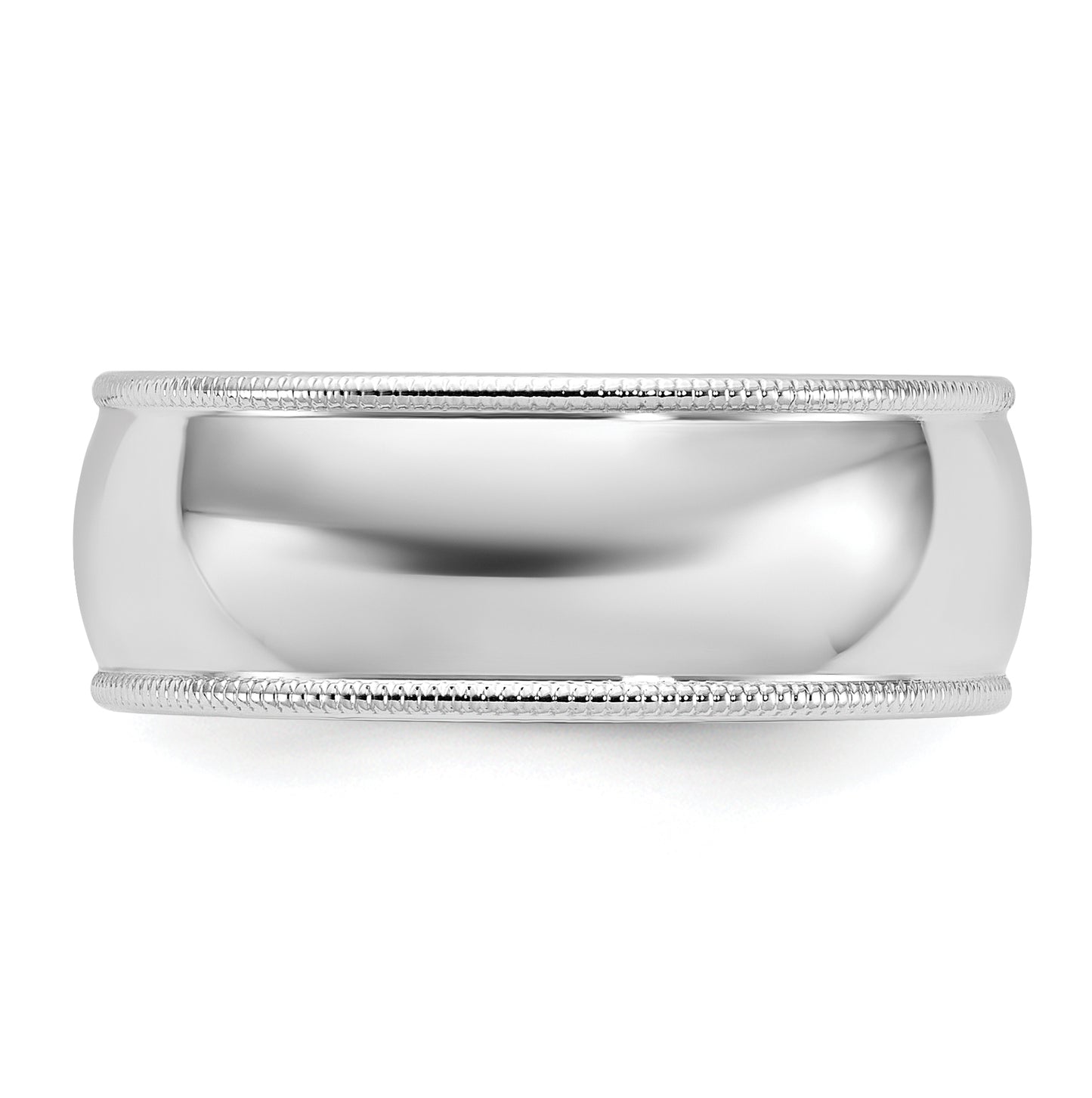 10k Yellow Or White Or Rose Gold Milgrain Half Round Wedding Band