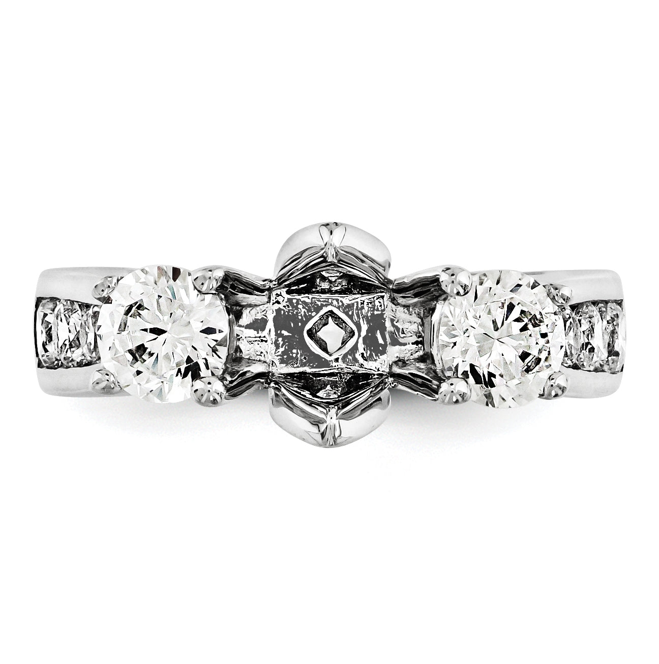 14K White Gold Diamond Engagement Ring