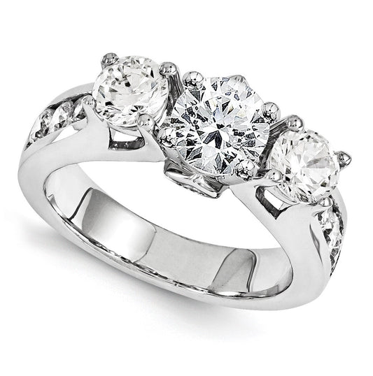 14K White Gold Diamond Engagement Ring