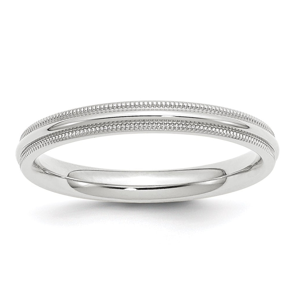 14k Yellow Or White Gold Milgrain Half Round Comfort Fit Wedding Band