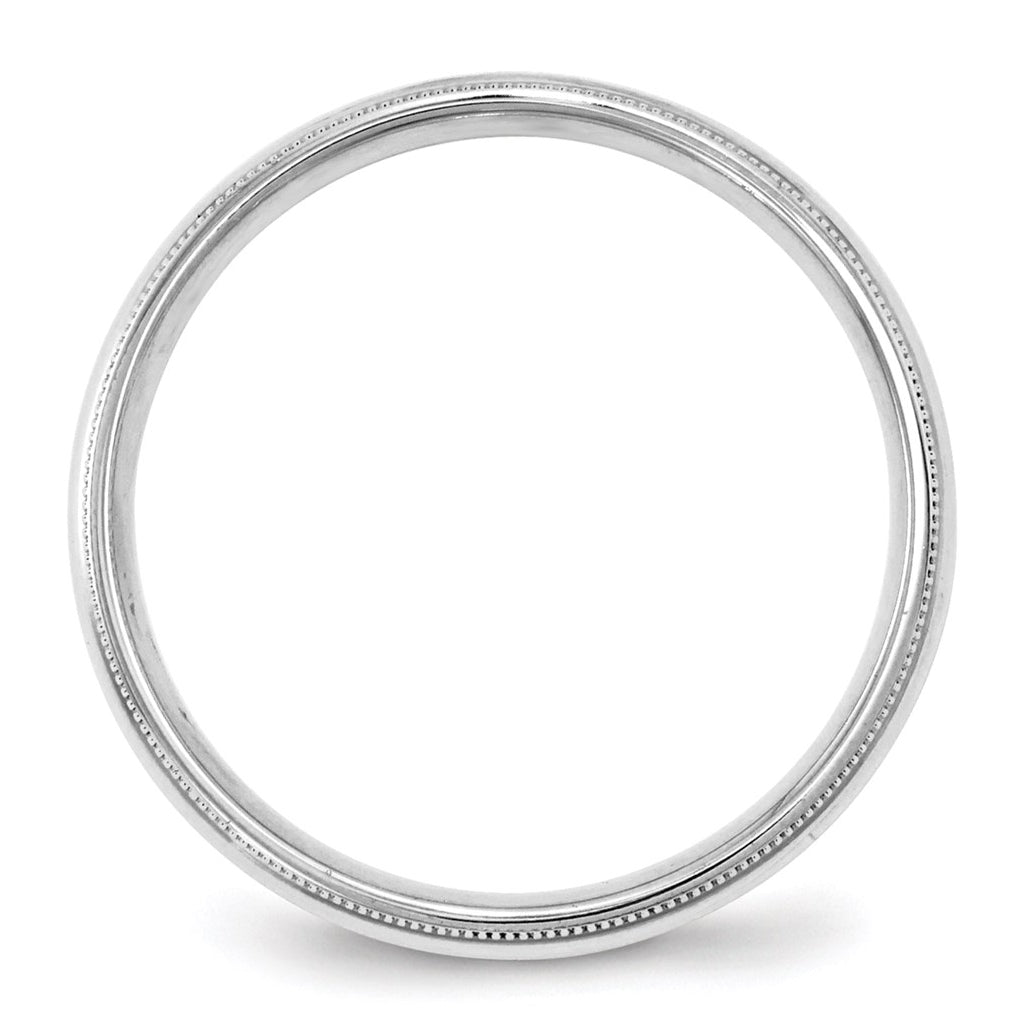 14k Yellow Or White Gold Milgrain Half Round Comfort Fit Wedding Band