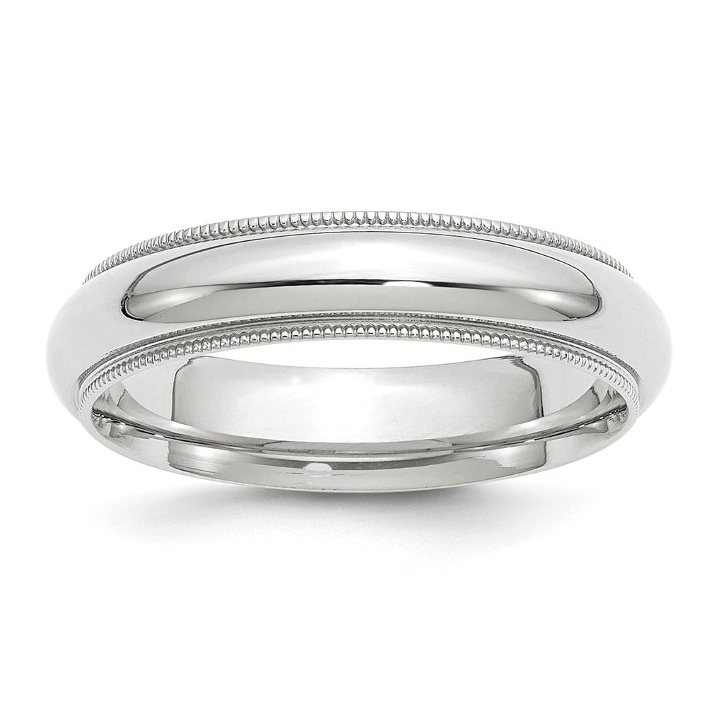 10k Yellow Or White Gold Milgrain Half Round Comfort Fit Wedding Band