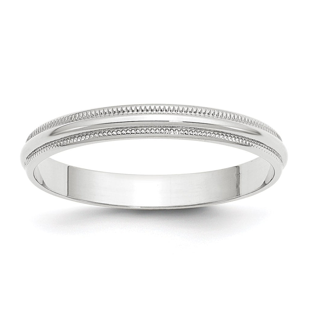 10k Yellow Or White Or Rose Gold Lightweight Milgrain Half Round Wedding Band