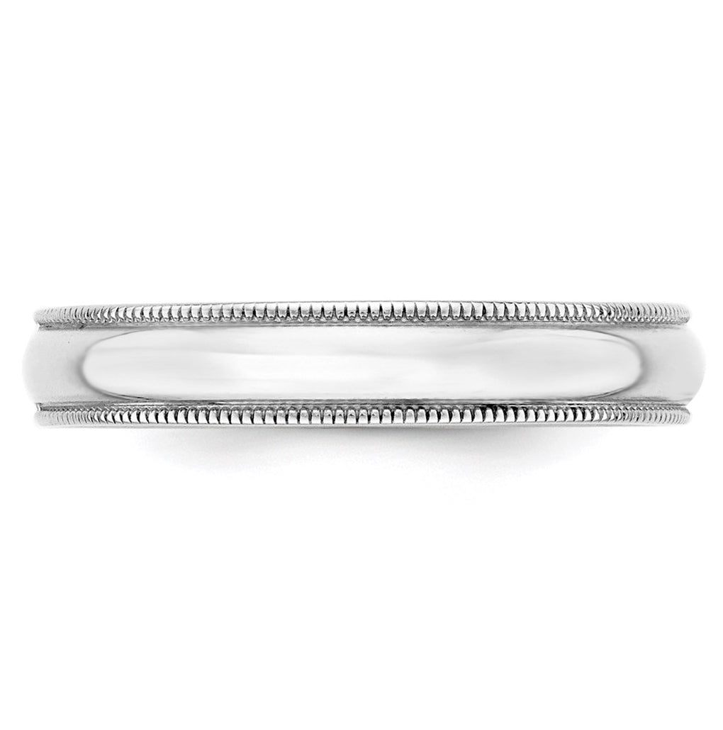 10k Yellow Or White Or Rose Gold Lightweight Milgrain Half Round Wedding Band