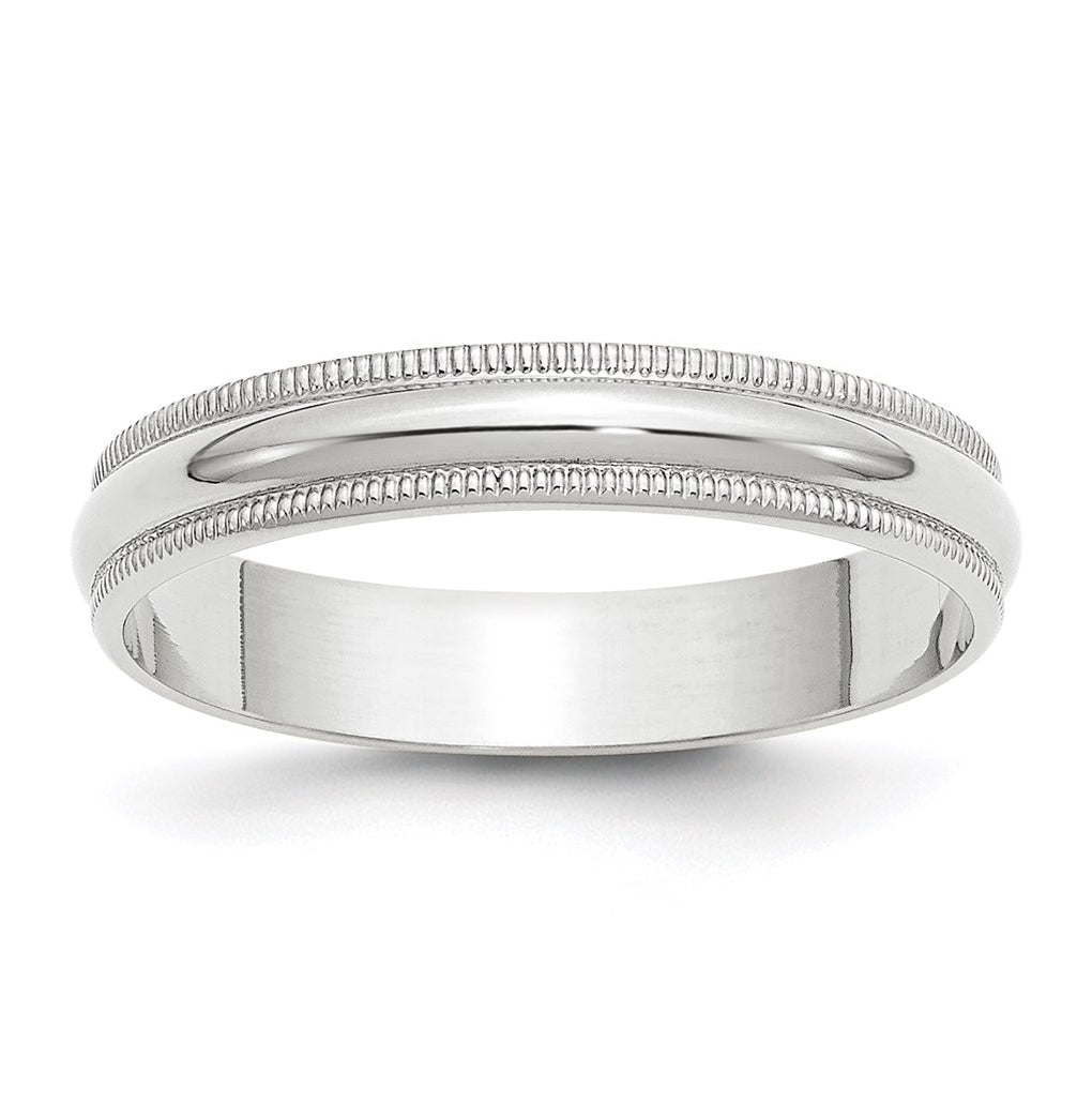 10k Yellow Or White Or Rose Gold Lightweight Milgrain Half Round Wedding Band