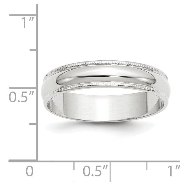 10k Yellow Or White Or Rose Gold Lightweight Milgrain Half Round Wedding Band