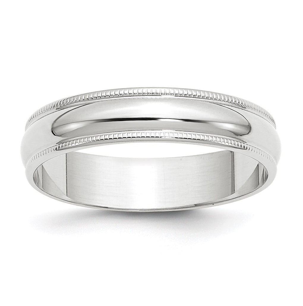 10k Yellow Or White Or Rose Gold Lightweight Milgrain Half Round Wedding Band