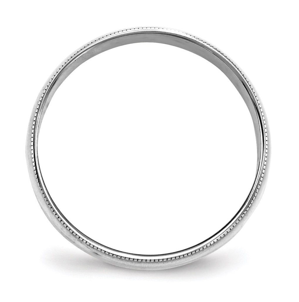 10k Yellow Or White Or Rose Gold Lightweight Milgrain Half Round Wedding Band