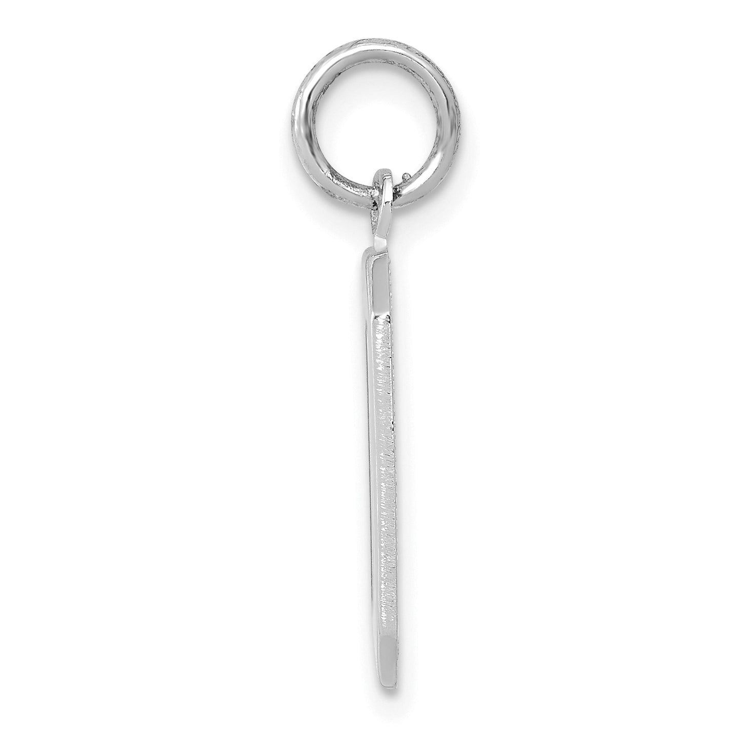 14K White Gold  Medium Polished Number 0 Charm