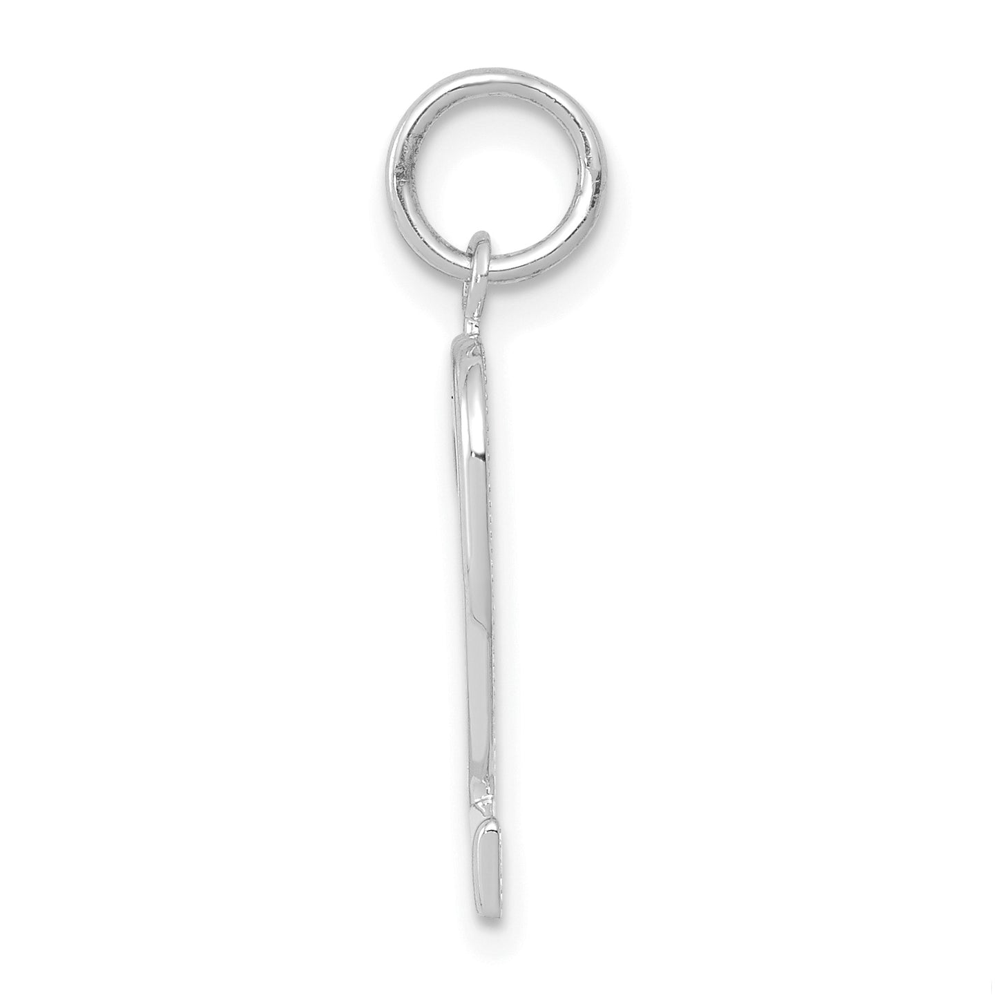 14K White Gold  Medium Polished Number 2 Charm