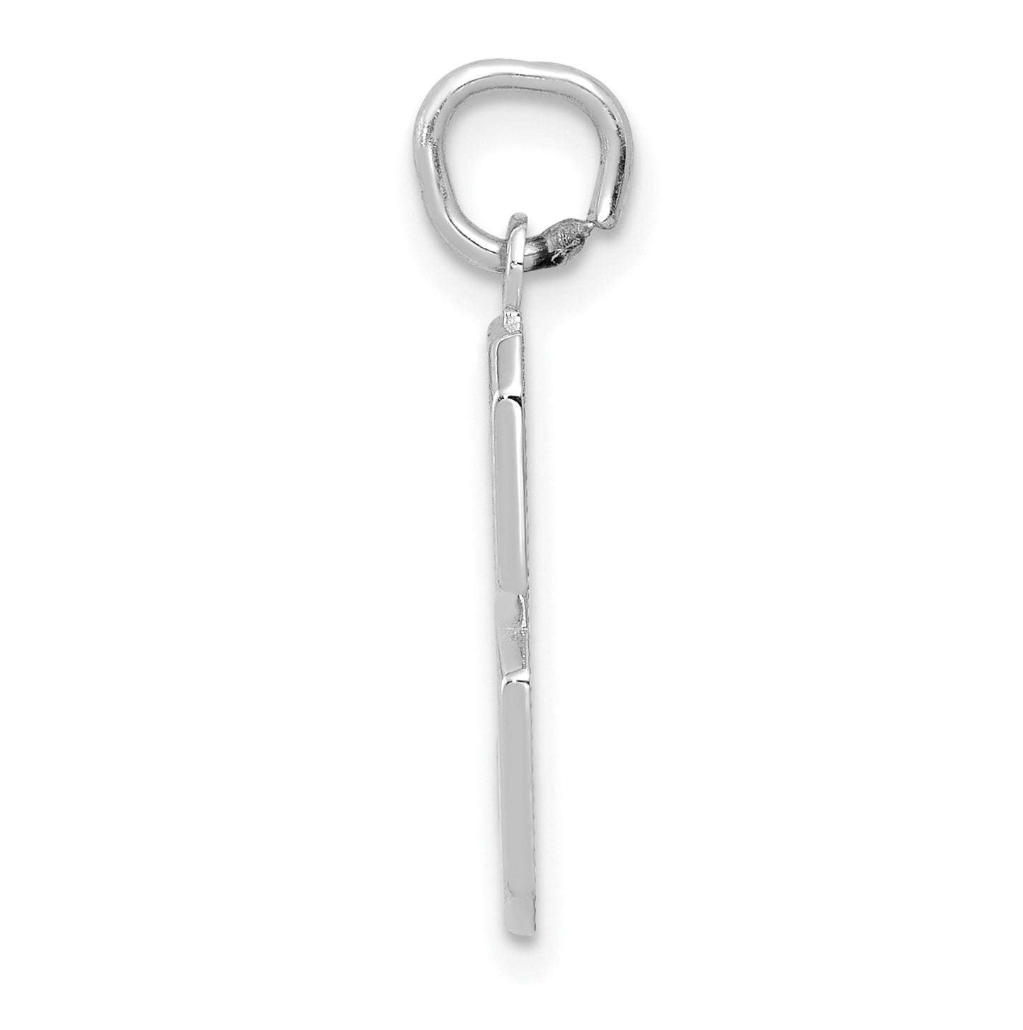 14K White Gold  Medium Polished Number 3 Charm