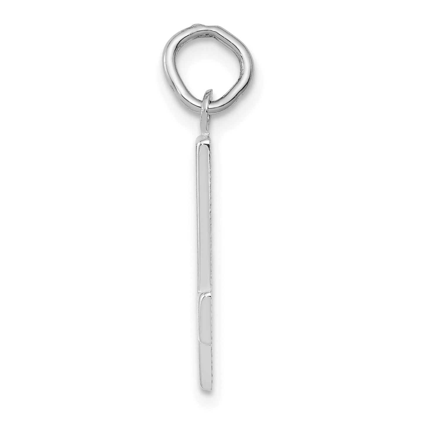 14K White Gold  Medium Polished Number 4 Charm