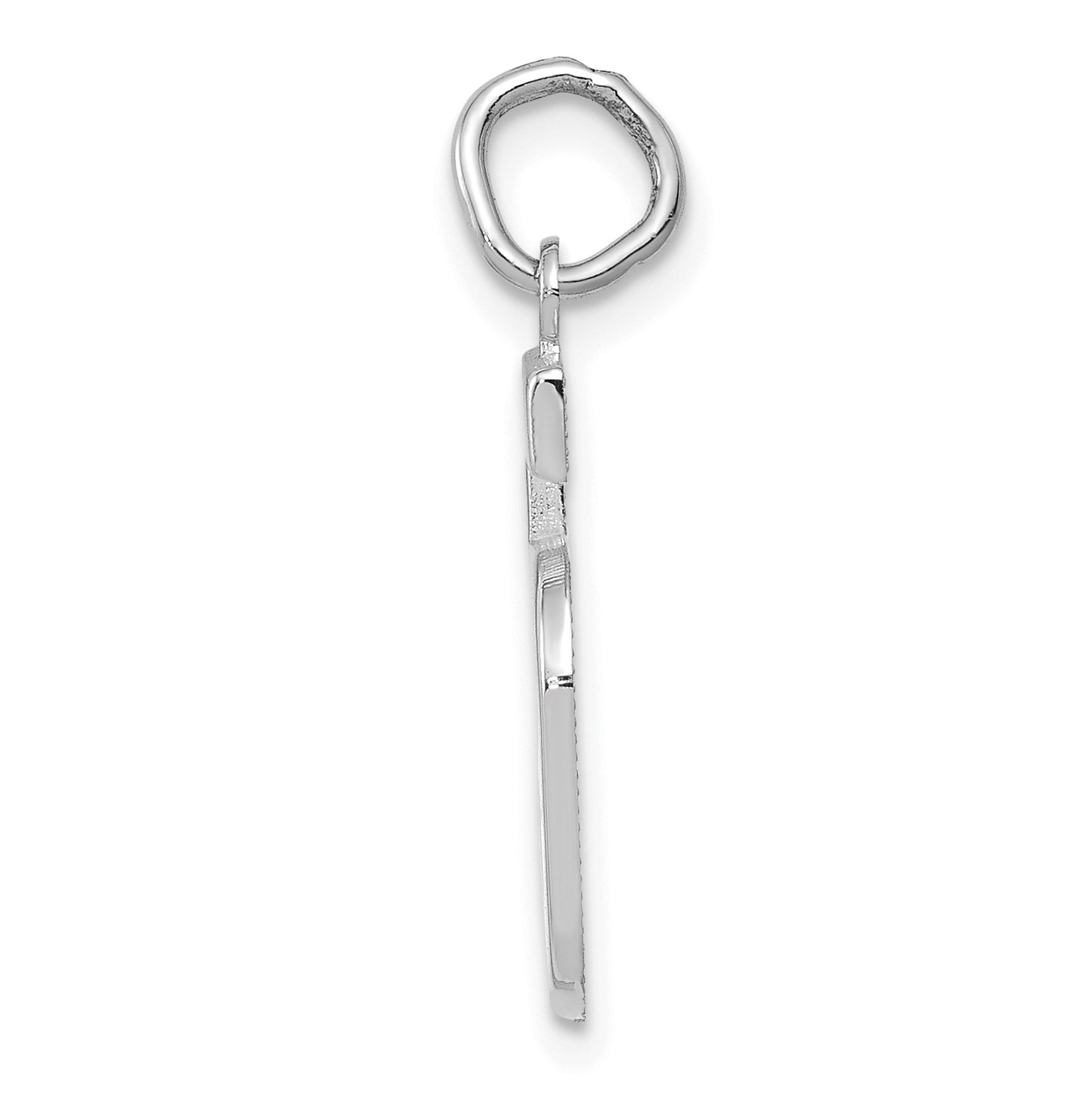 14K White Gold Medium Polished Number 5 Charm