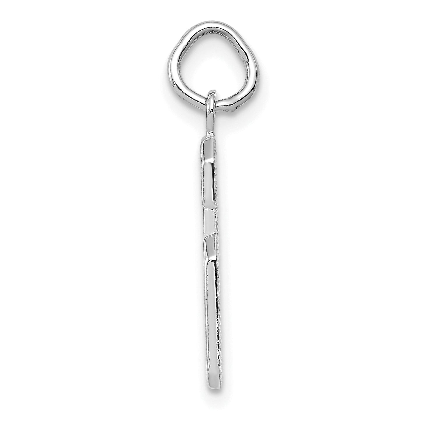14K White Gold Medium Polished Number 6 Charm