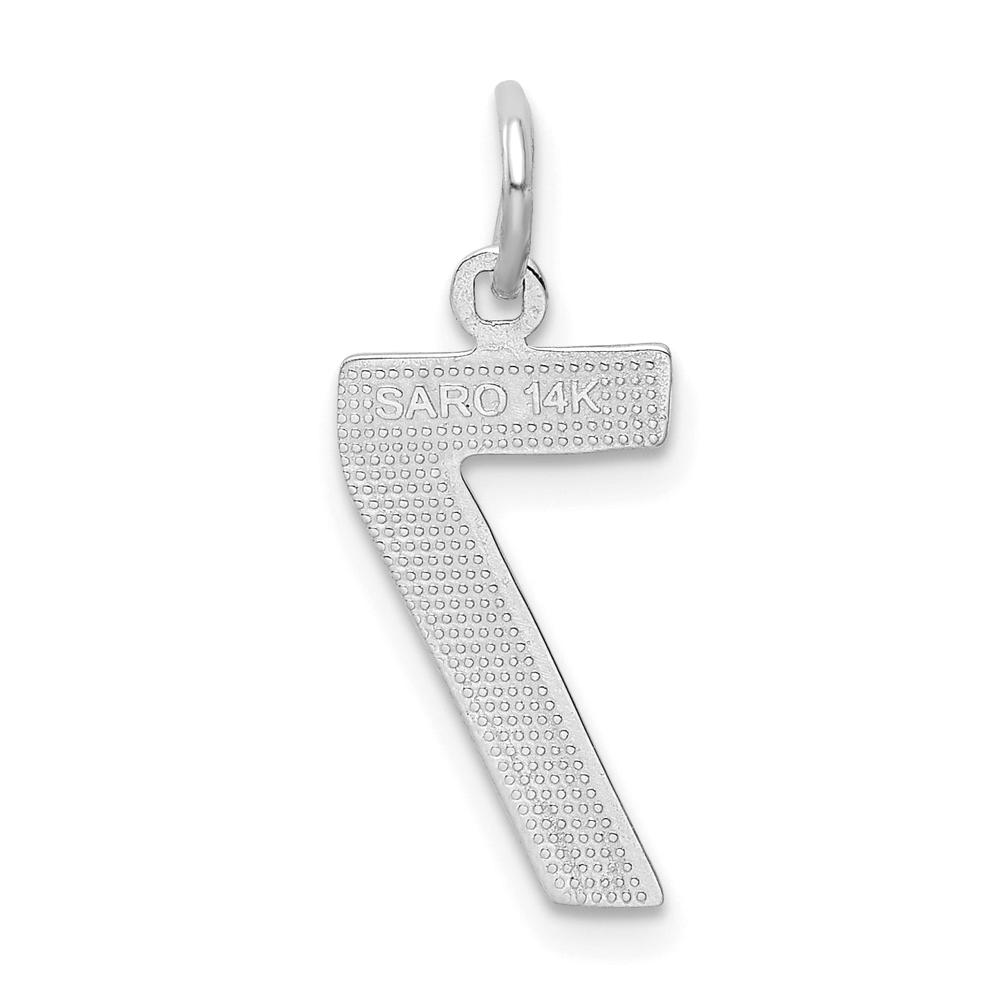 14K White Gold Medium Polished Number 7 Charm