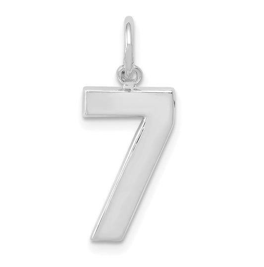 14K White Gold Medium Polished Number 7 Charm