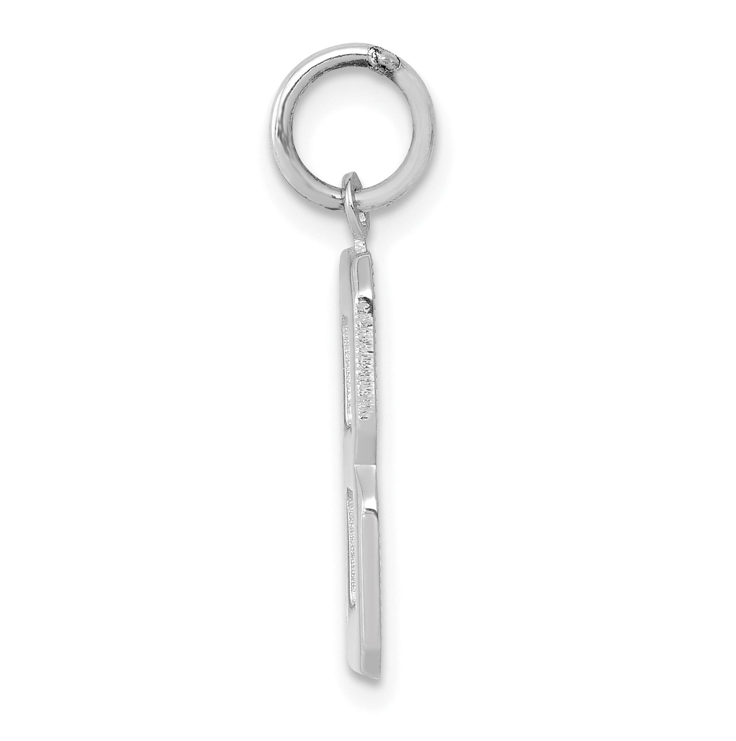 14K White Gold Medium Polished Number 8 Charm