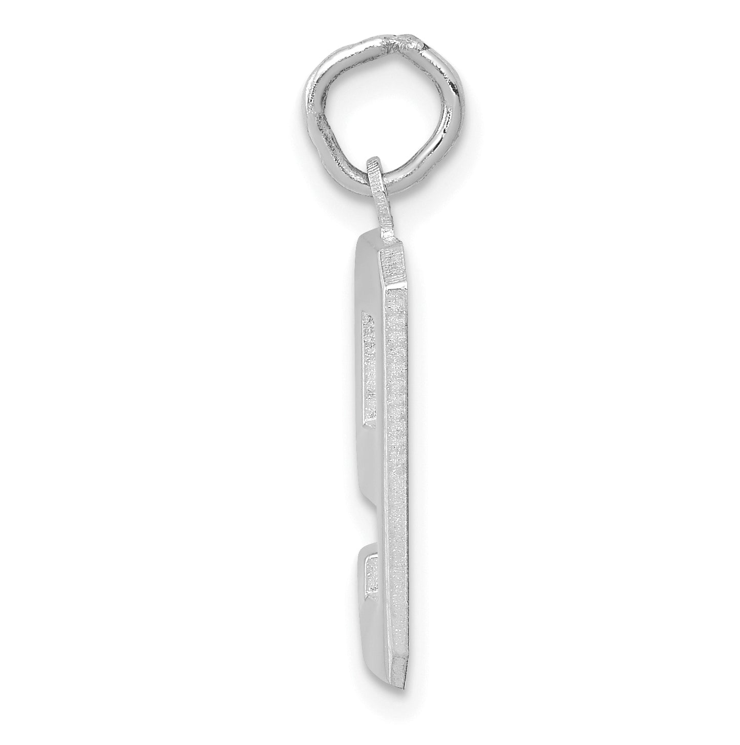 14K White Gold Medium Polished Number 9 Charm