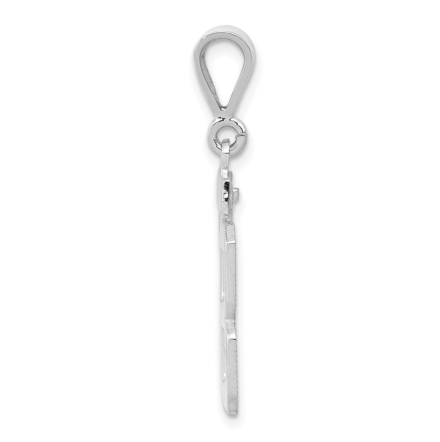 14K White Gold Medium Polished Number 88 Charm