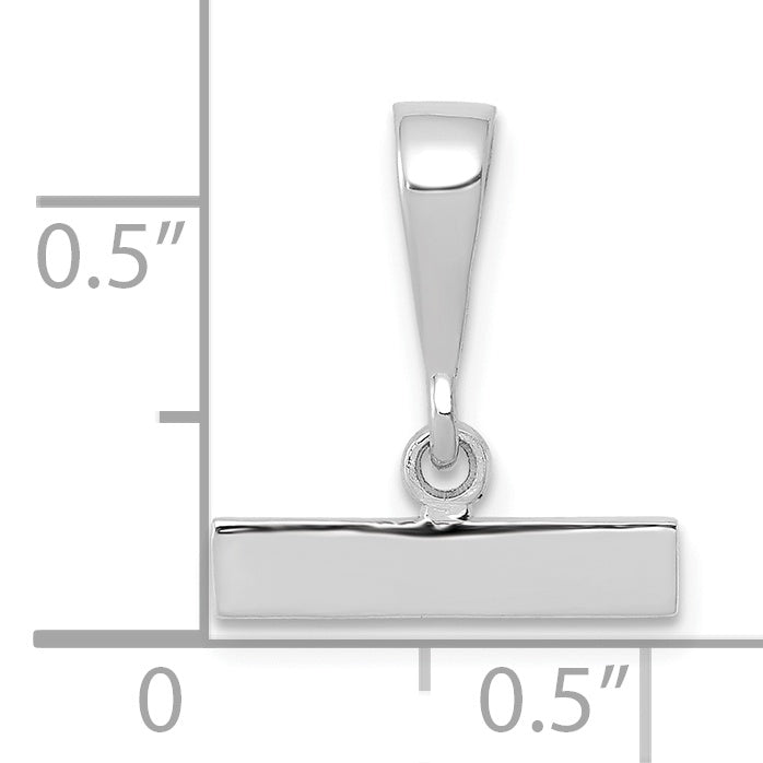 14K White Gold Medium Polished Top Charm