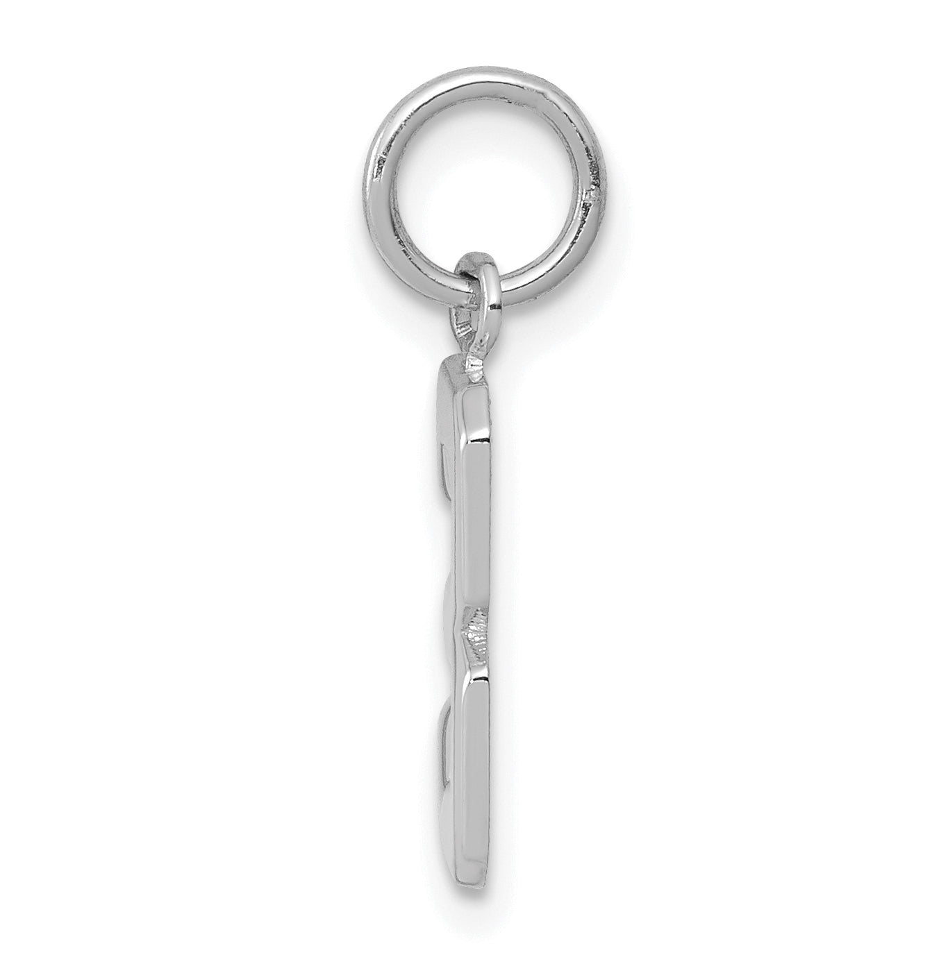 14K White Gold Small Polished Number 3 Charm
