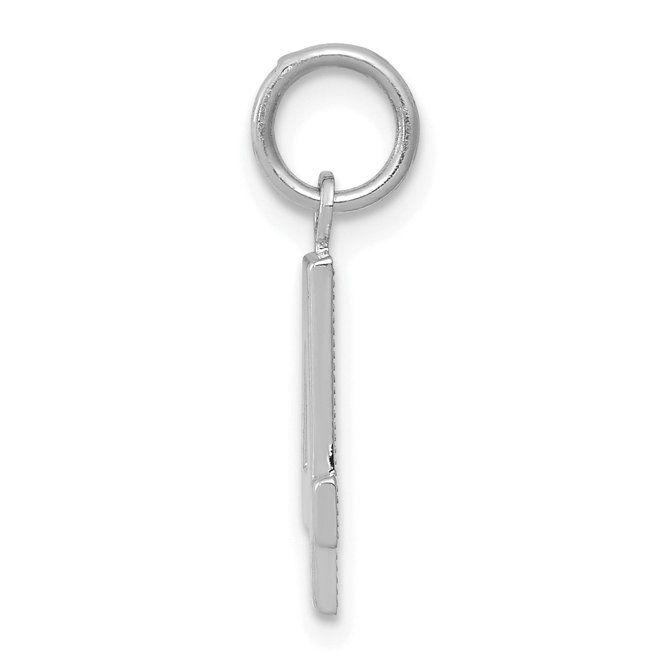 14K White Gold Small Polished Number 4 Charm
