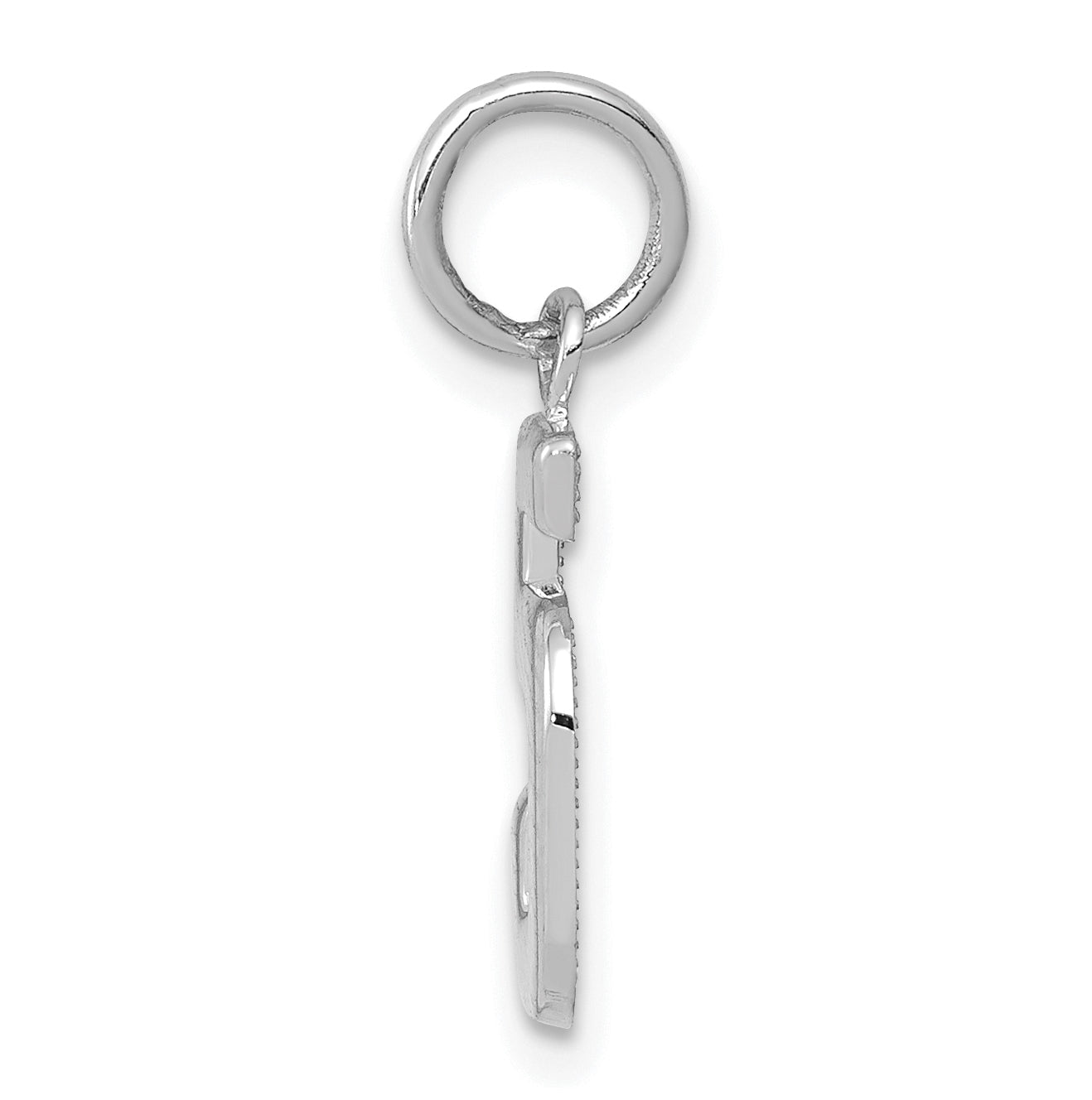 14K White Gold Small Polished Number 5 Charm