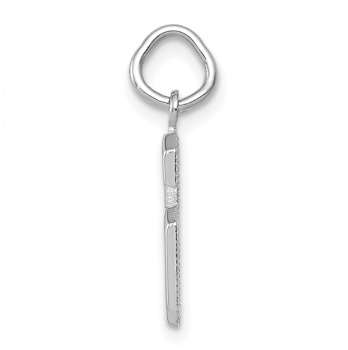 14K White Gold Small Polished Number 6 Charm