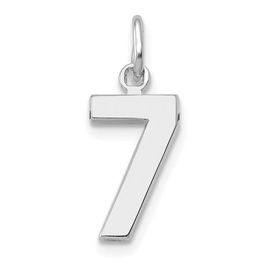 14K White Gold Small Polished Number 7 Charm