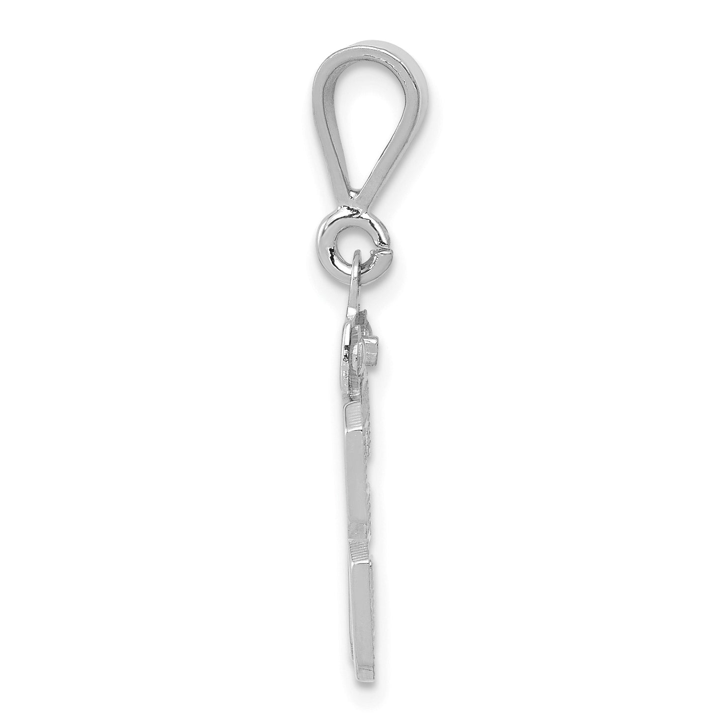 14K White Gold Small Polished Number 33 Charm