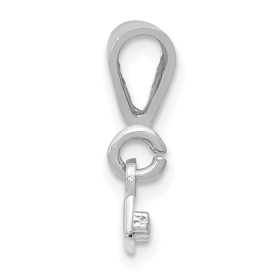 14K White Gold Small Polished Top Charm