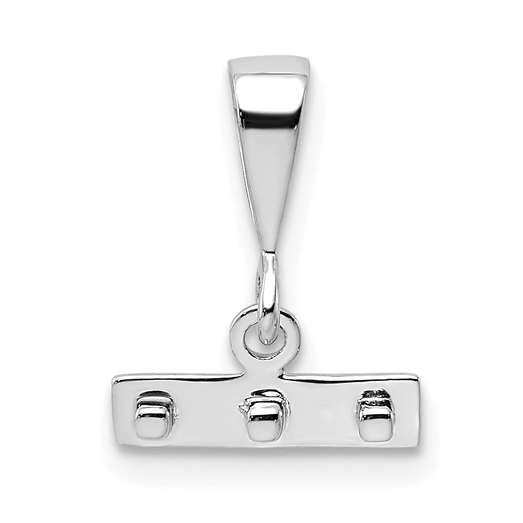 14K White Gold Small Polished Top Charm